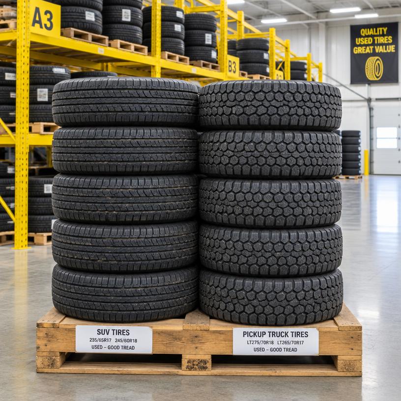 Used Truck & SUV Tire Pallets – Mixed 16"–17" LT wholesale